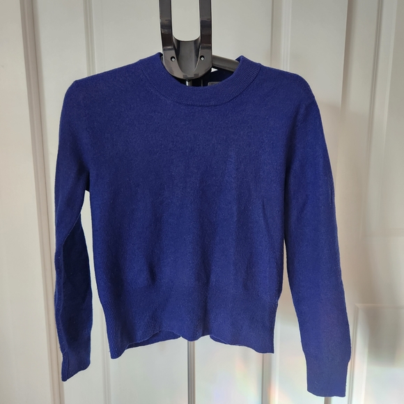 J. Crew Sweaters - J.Crew Royal Blue Wool Blend Long Sleeve Crewneck Zip Back Sweater